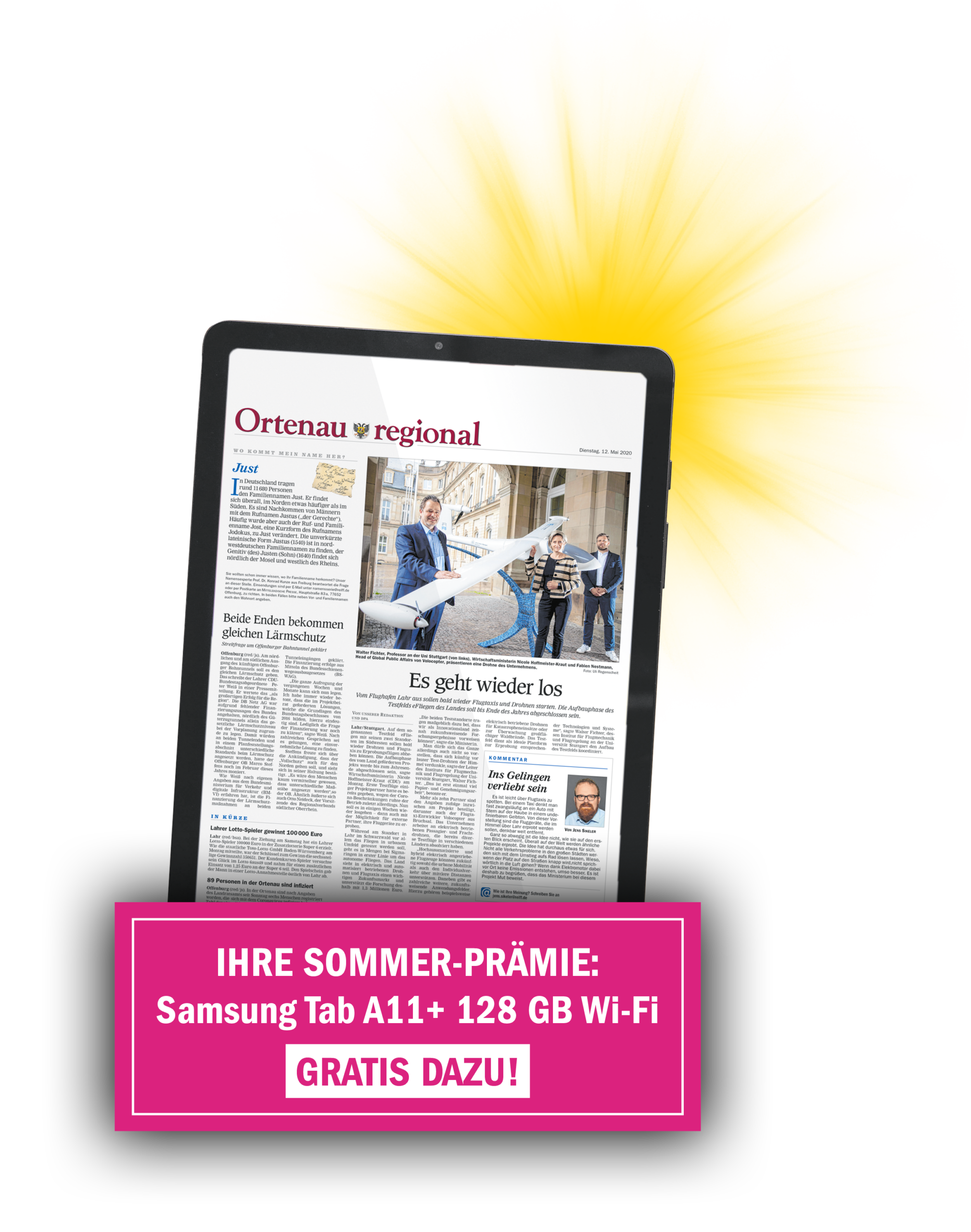 LandingPage_Sommerabo3 Ihre Sommer Prämie: Samsung Tab A11+ 128 GB Wi-Fi.